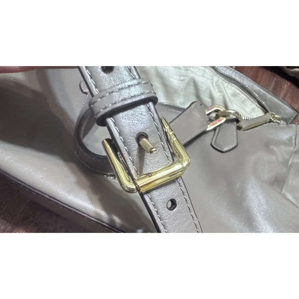 Lauren Ralph Lauren Bramfield Carlene Satchel Bag Beige Supple Leather‎ Gold HW